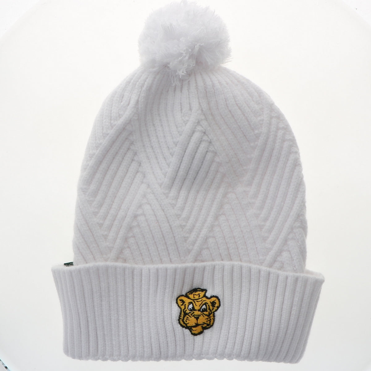 The Mizzou Store - Grey Marled Cable Knit Mizzou Beanie Pom