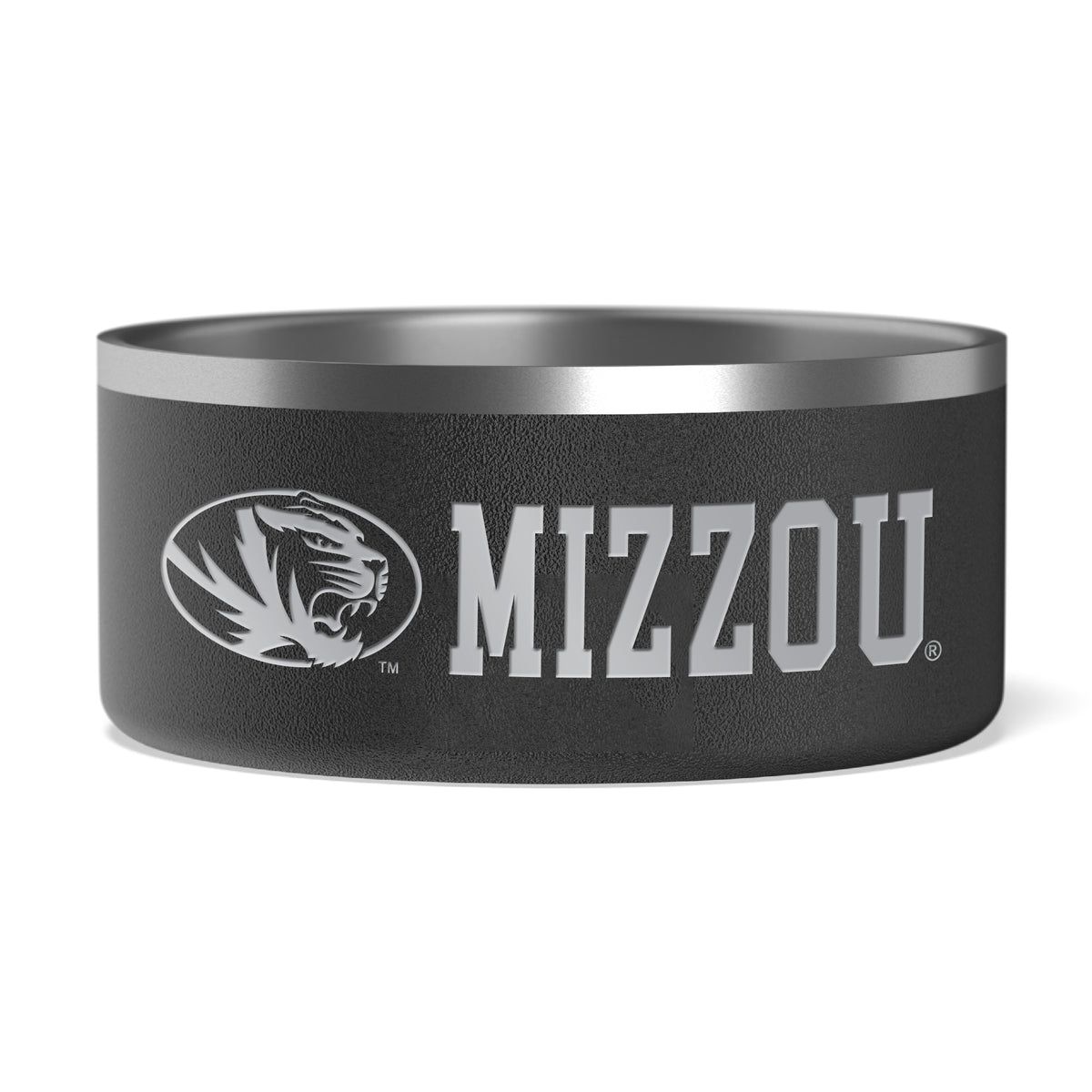 Mizzou Oval Tiger Head Leather Square Desk Caddy Black