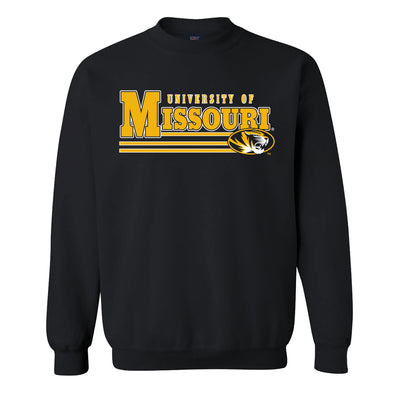 Missouri Tigers Fundamental University of Missouri Oval Tiger Head Black Crew Sweatshirt