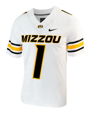 Mizzou Tigers Nike® 2024 Official Replica #1 White Football Jersey