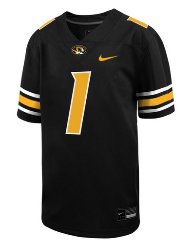 Mizzou Tigers Nike® 2024 Official Replica #1 Black Football Jersey