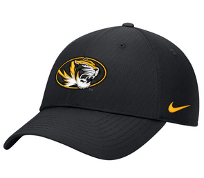 Mizzou Tigers Nike® 2024 Sideline Ripstop Adjustable Oval Tiger Head Black Hat