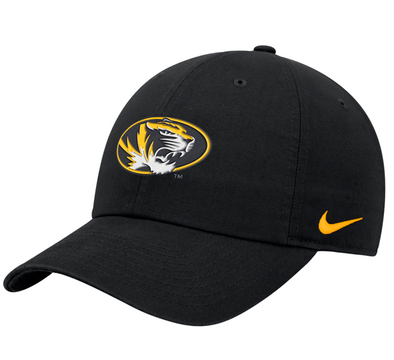 Mizzou Tigers Nike® 2025 On the Field Softball  Club Adjustable Oval Tiger Head Black Hat