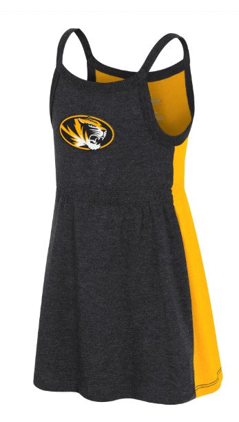 Mizzou Tigers Colosseum Toddler Girls Flarring Oval Tiger Head Color Block Dress