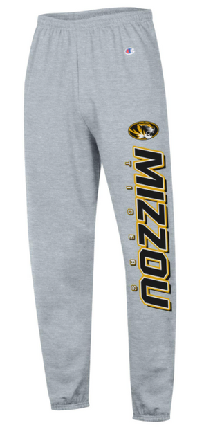 Mizzou Tigers Champion® Powerblend Oversized Oval Tiger Head Grey Sweatpants