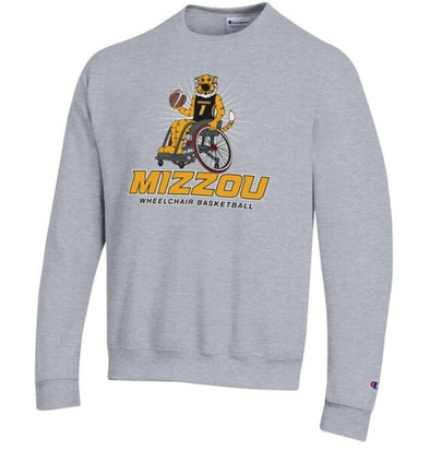 Mizzou Tigers Champion® Wheelchair Basketball Truman Grey Crew Sweatshirt