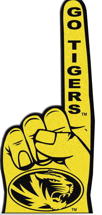 Mizzou Oval Tiger Head Foam Finger