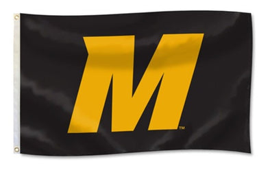 Mizzou Tigers Athletic Font Bold M Black Flag