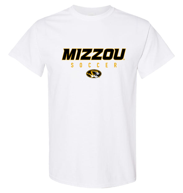 Mizzou Tigers 2024 Soccer Oval Tiger Head White T-Shirt