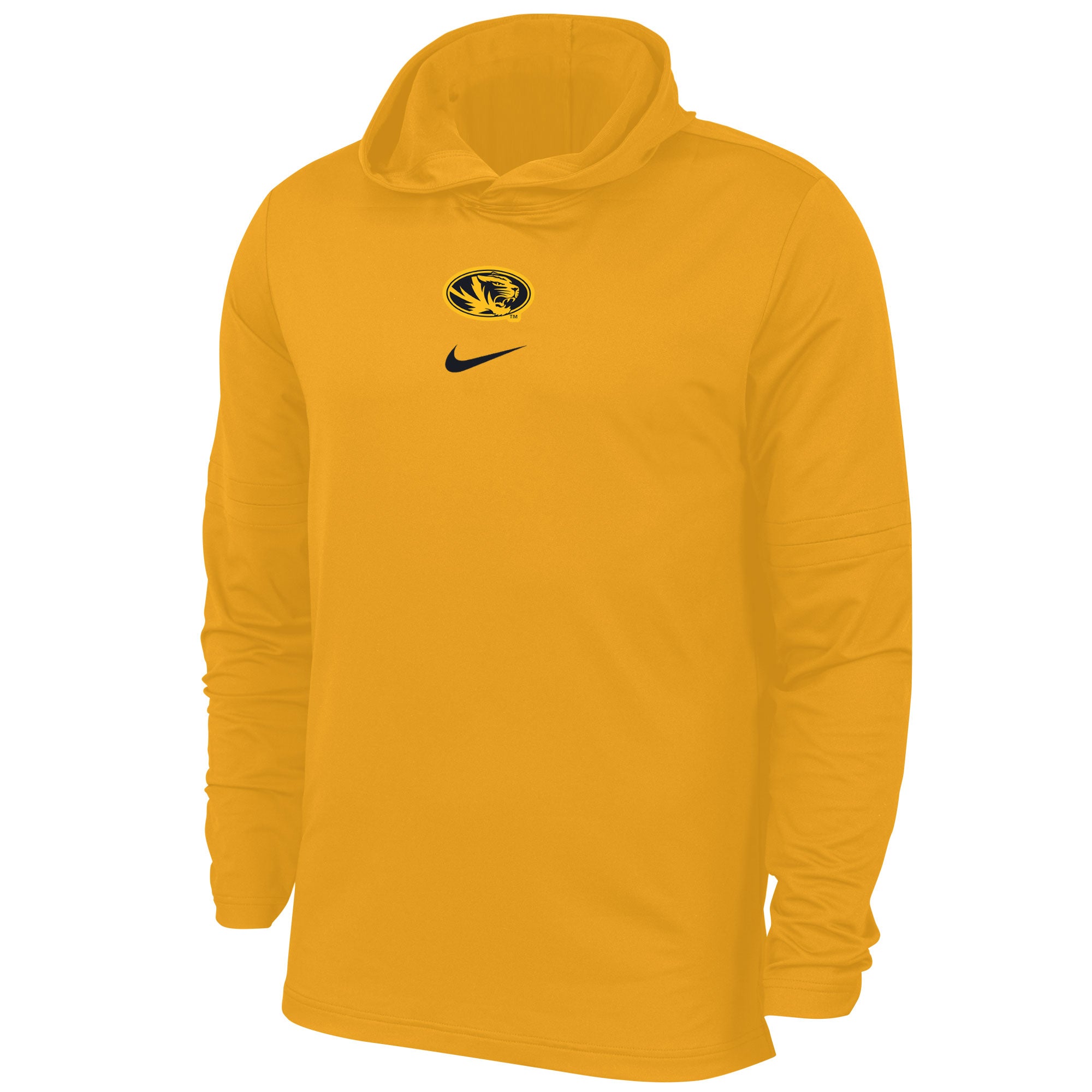 Mizzou Tigers Nike® 2023 Dri-Fit Oval Tiger Head Gold T-Shirt 