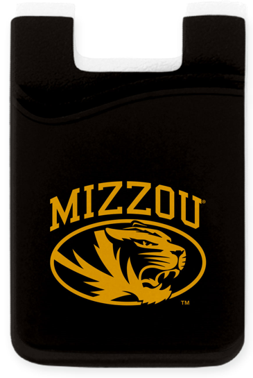 Mizzou Tigers Tiger Head Silicone Cell Phone Black ID Holder