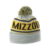 Mizzou Tigers Knit Black and Gold Snag Pom Tiger Head Beanie