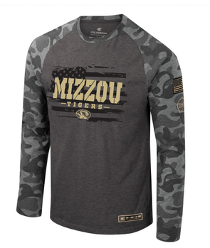 Mizzou Tigers Baseball Home Plate Oval Tiger Head Grey T-Shirt 