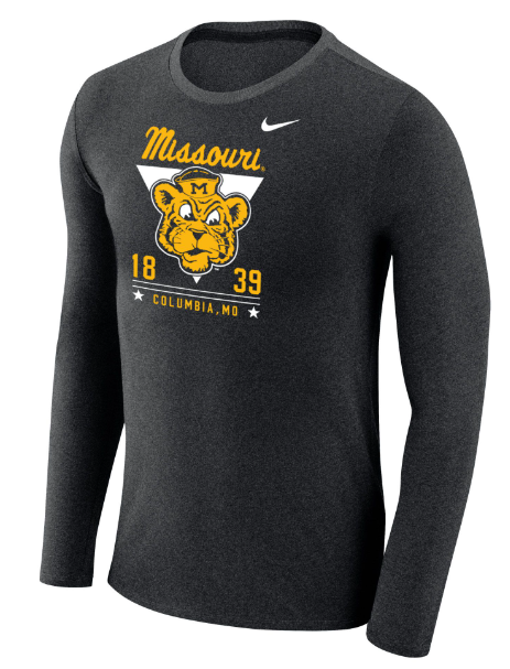 Mizzou Tigers Nike® 2023 Dri-Fit Velocity Team Issue Mizzou Black T-Shirt