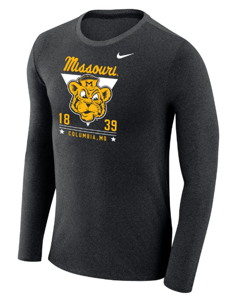 Mizzou Tigers Nike® 2023 Sideline Club Fleece Oval Tiger Head Black Hoodie