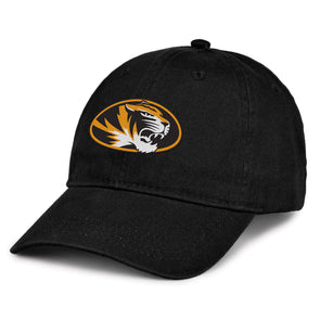 Mizzou Tigers Oval Tiger Head Black Adjustable Hat