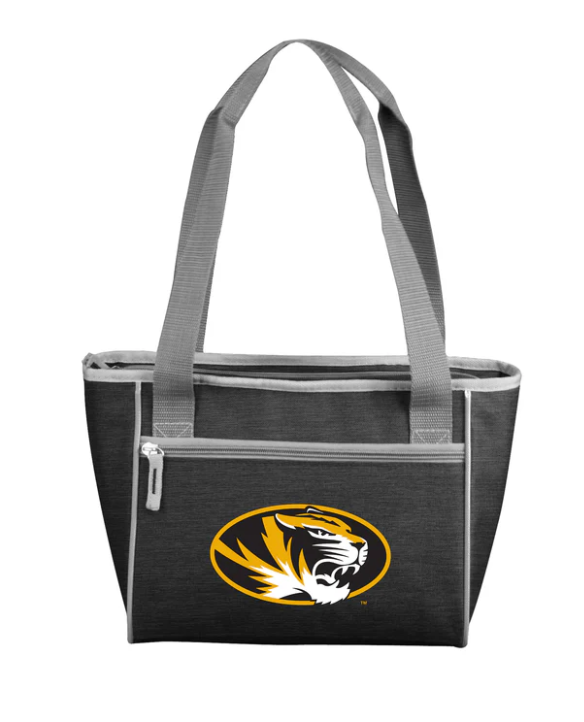 Mizzou Tigers 16 Can Cross Hatch Oval Tiger Head Cooler Tote