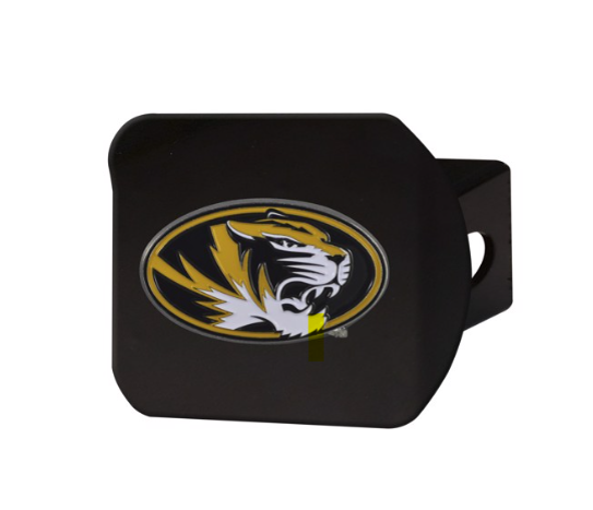 Mizzou Tigers Oval Tiger Head Black Metal Hitch Cover