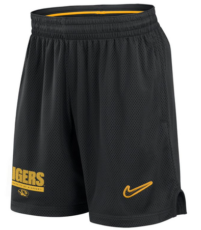 Mizzou Tigers Nike® 2024 Sideline Mesh University of Missouri Tiger Black Shorts