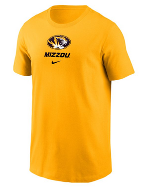 Mizzou Tigers Nike® 2024 Youth Ledgend Dri-Fit Oval Tiger Head Gold T-Shirt