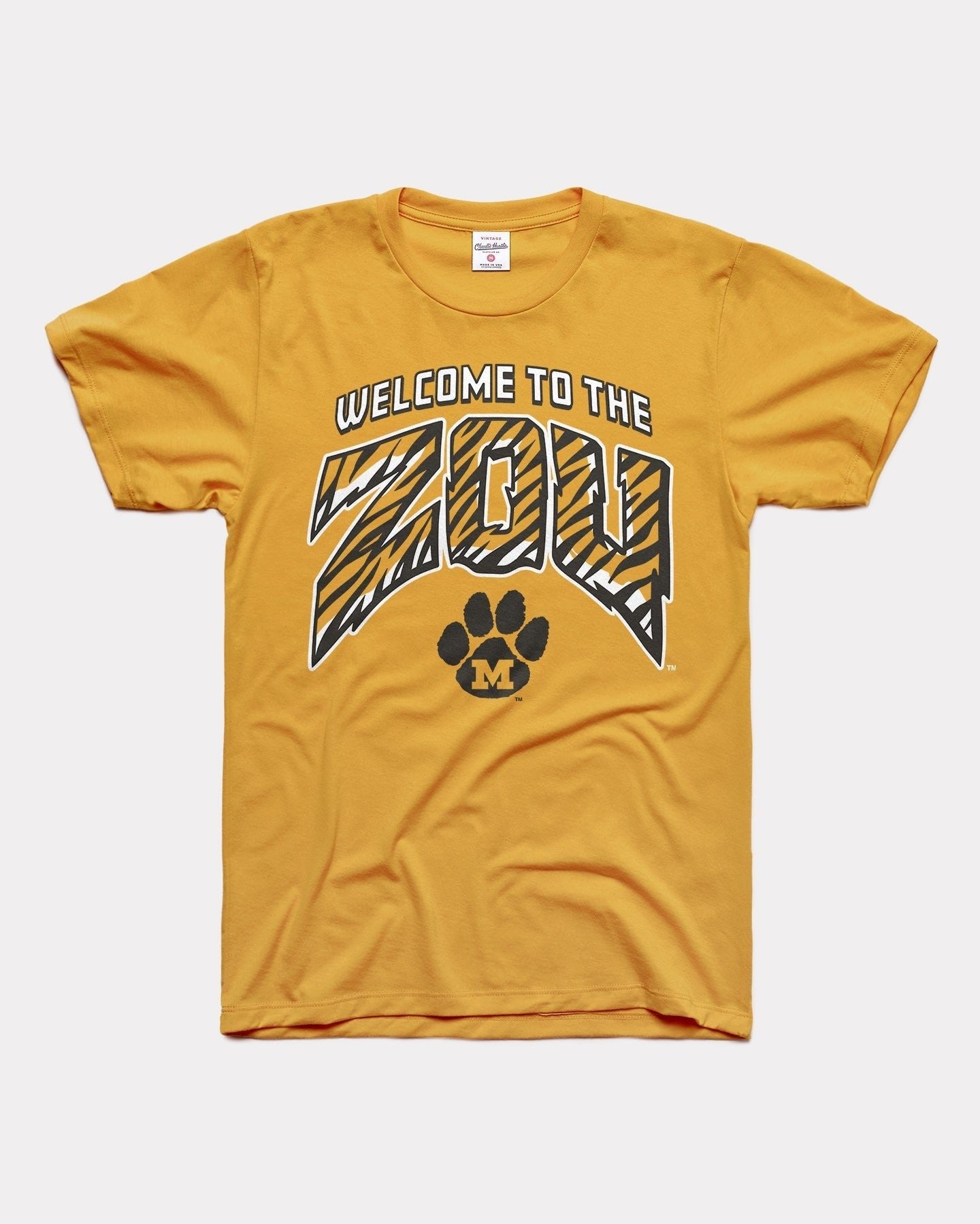 Mizzou Tigers Charlie Hustle Welcome to the ZOU Vault Paw Gold T-Shirt –  Tiger Team Store