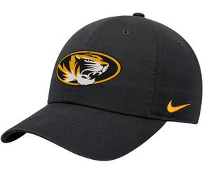 Mizzou Tigers Nike® 2024 Adjustable Club Oval Tiger Head Black Hat