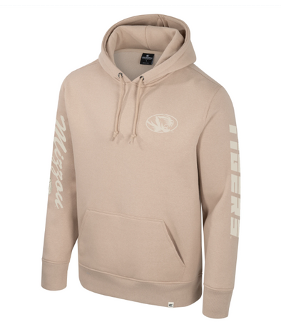 Mizzou Tigers Colosseum Great Outdoors Tonal Oval Tiger Head Tan Hoodie