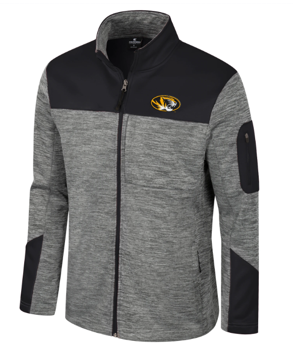 Mizzou Tigers Colosseum Full Zip Guard Tiger Head Grey Jacket