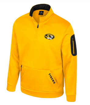 Mizzou Tigers Colosseum 1/4 Zip Mainframe Tiger Head Gold Sweatshirt