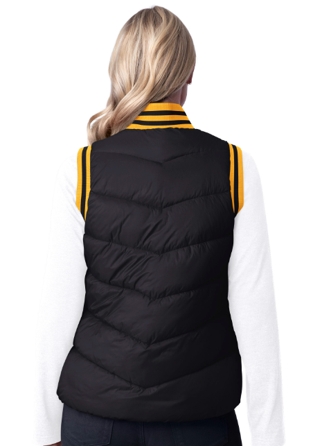 Mizzou Tigers G-III Sports Womens Chevron Quilted Tiger Head Black Puffer Vest