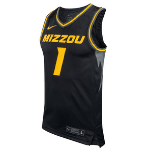 Mizzou Tigers Nike® 2024 Official Replica #1 Black Basketball Jersey