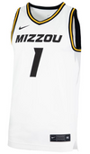 Mizzou Tigers Nike® 2024 Official Replica #1 White Basketball Jersey