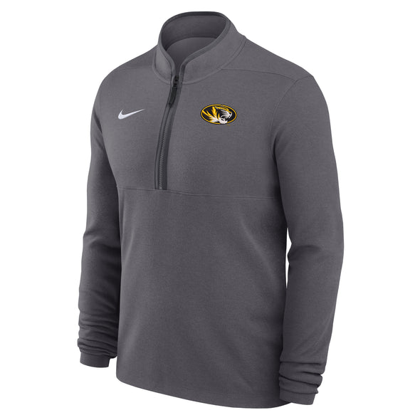 Mizzou Tigers Nike® 2024 1/4 Zip Basketball Victory Oval Tiger Head Grey Sweatshirt