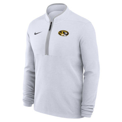 Mizzou Tigers Nike® 2024 1/4 Zip Basketball Victory Oval Tiger Head White Sweatshirt