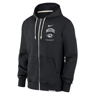 Mizzou Tigers Nike® 2024 Full Zip Basketball Travel Black Hoodied Sweatshirt Jacket