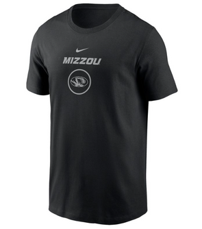 Mizzou Tigers Nike® 2024 Basketball Dri-Fit Practice Legend Circle Tiger Head Black T-Shirt