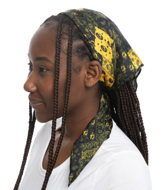 Mizzou Tigers Paisley Black and Gold Hair Scarf