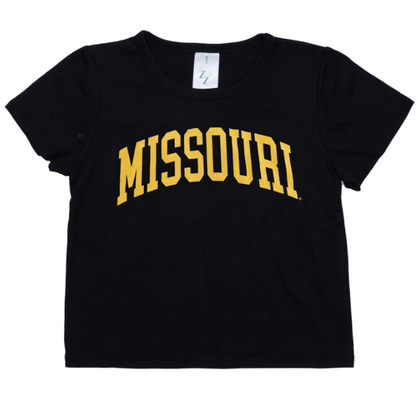 Mizzou Tigers Toddler Missouri Gold Glitter Black T-Shirt