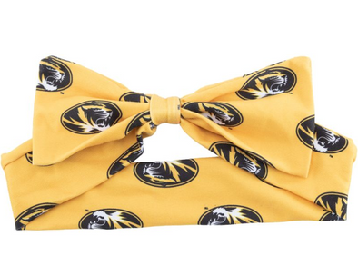 Mizzou Tigers Toddler Oval Tiger Head All Over Bow Headband