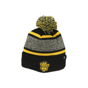 Mizzou Tigers Youth Shift Vault Beanie Logo Black Stripe with Pom Beanie