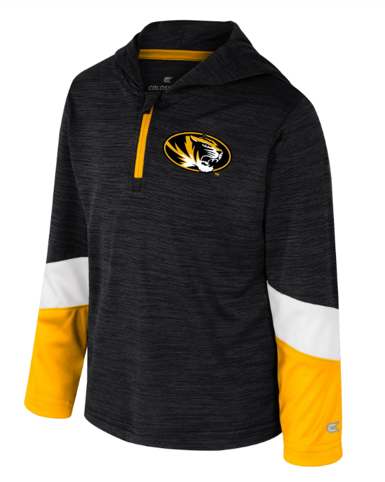 Mizzou Tigers Colosseum Toddler 1/4 Zip Tiger Head Long Sleeve Top