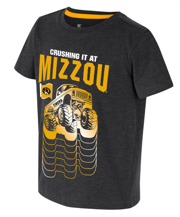 Mizzou Tigers Colosseum Toddler Crushing It Truck Black T-Shirt