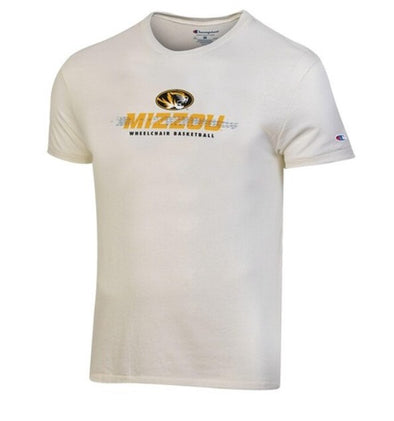 Mizzou Tigers Champion® Wheelchair Basketball Oval Tiger Head White T-Shirt