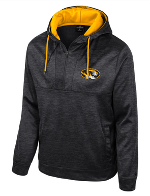 Mizzou Tigers Colosseum 1/2 Zip Tiger Head Black Hoodie