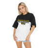 Mizzou Tigers Women's Gameday Couture Split Decision Sequin Oval Tiger Head Black and White T-Shirt