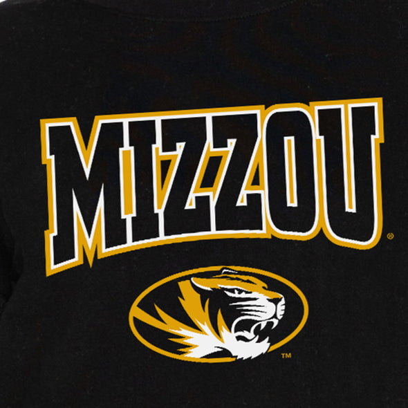 Mizzou Tigers Women's Gameday Couture Irresistible Rhinestone Fringe Oval Tiger Head Black T-Shirt