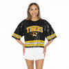 Mizzou Tigers Women's Gameday Couture Own the Game Sequin Tigers Oval Tiger Head Black Crop Jersey