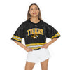 Mizzou Tigers Women's Gameday Couture Own the Game Sequin Tigers Oval Tiger Head Black Crop Jersey