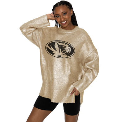 Mizzou Tigers Women s Gameday Couture Shine Down Oversized Metallic Ov Tiger Team Store