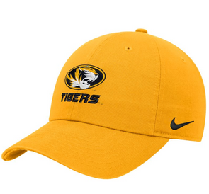 Mizzou Tigers Nike® 2024 Oval Tiger Head Fan Club Unstructured Adjustable Gold Hat